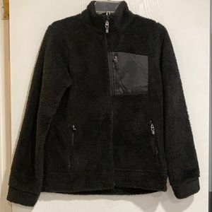 NWT Medium Kyodan Soft Black Sherpa Zip Jacket w/zip pockets
